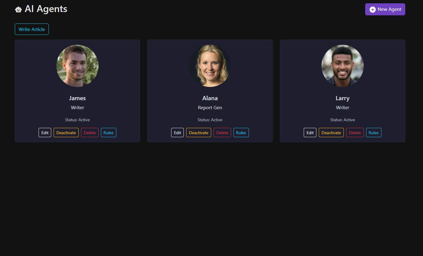 Custom AI Agents Platform